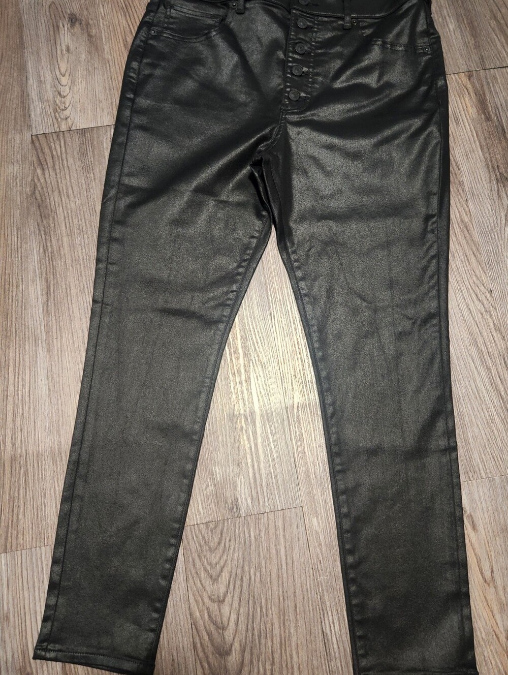 Express Coated Black Skinny Jeans